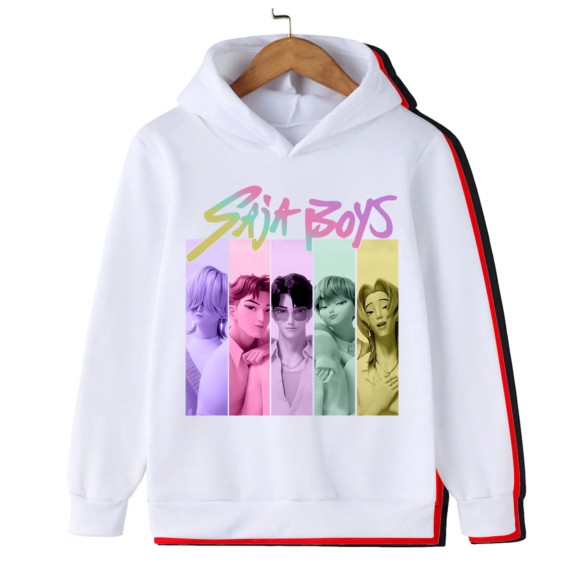 Kpop Hunter Print Spring and Autumn Children's Hooded Fashion, Casual, Comfortable Sports Hoodie