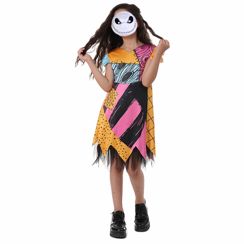 Halloween Costumes for Girls Black Jumpsuit for Boys Witch Cosplay Dress Christmas for Kids Party Dress Up Carnival Clothes