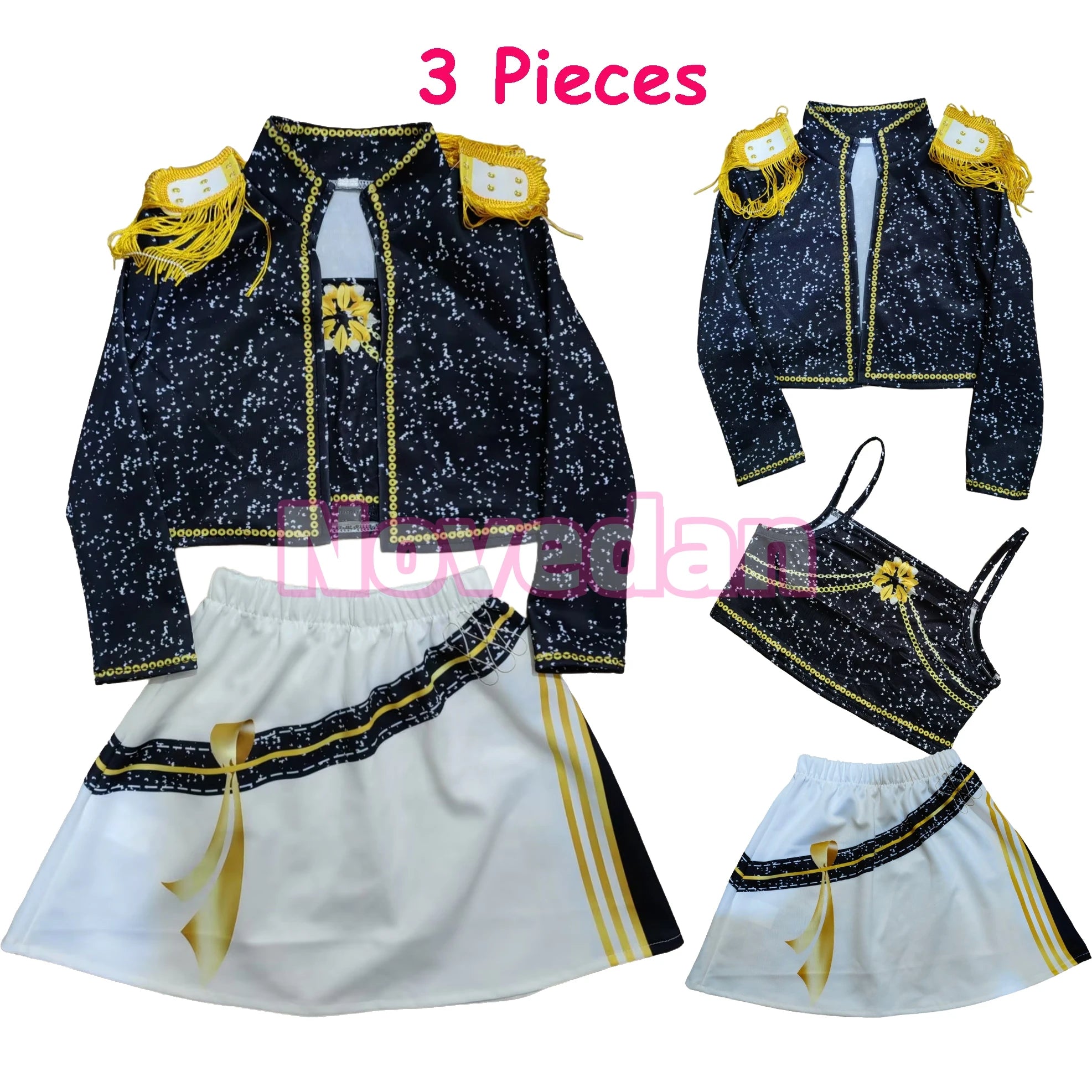 Kpop Demon Hunter Kids Costume Set Golden Huntrix Rumi Zoey Mira Cosplay Girls 3D Print Stage Clothes Halloween Party Outfit