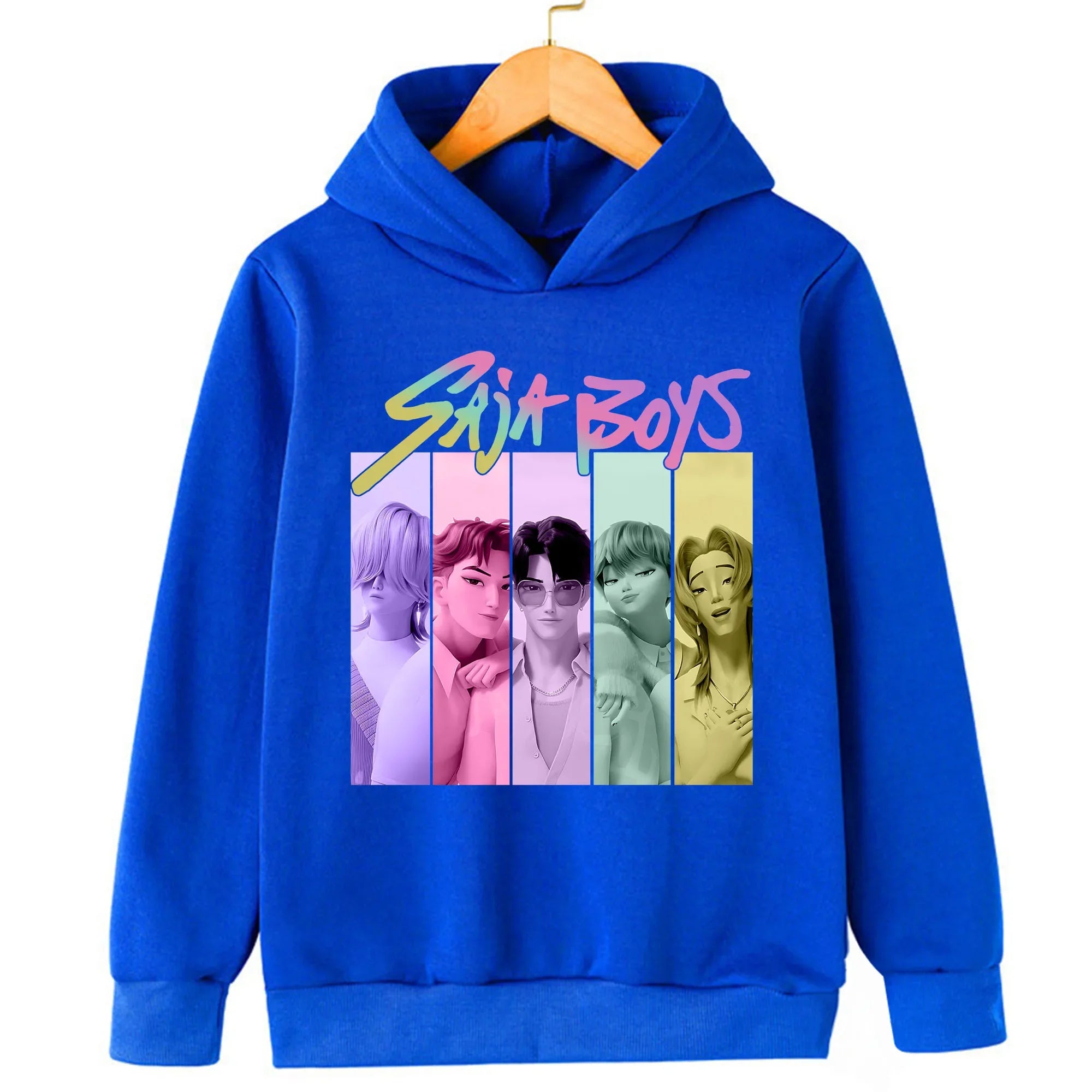 Kpop Hunter Print Spring and Autumn Children's Hooded Fashion, Casual, Comfortable Sports Hoodie