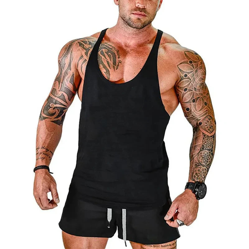 Men's Clothing Bodybuilding and Fitness Stringer Gym Man Sportswear Clothes Tank Top Vest Shirt T-shirts Workout Singlets Muscle