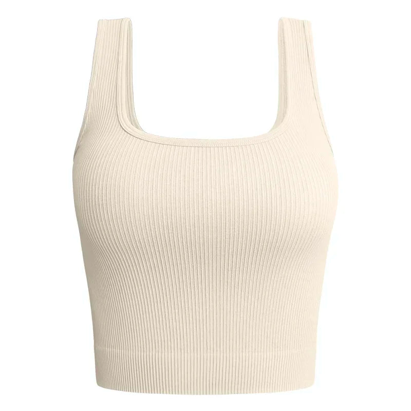 Women Solid Square Neck Ribbed Tank Top Camisole Women Summer Basic Elastic Sleeveless Crop Tops Y2k Clothes