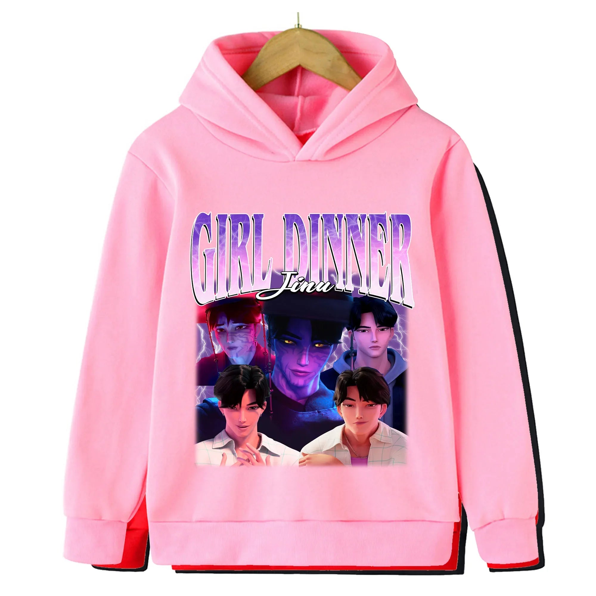 Kpop Hunter Print Spring and Autumn Children's Hooded Fashion, Casual, Comfortable Sports Hoodie