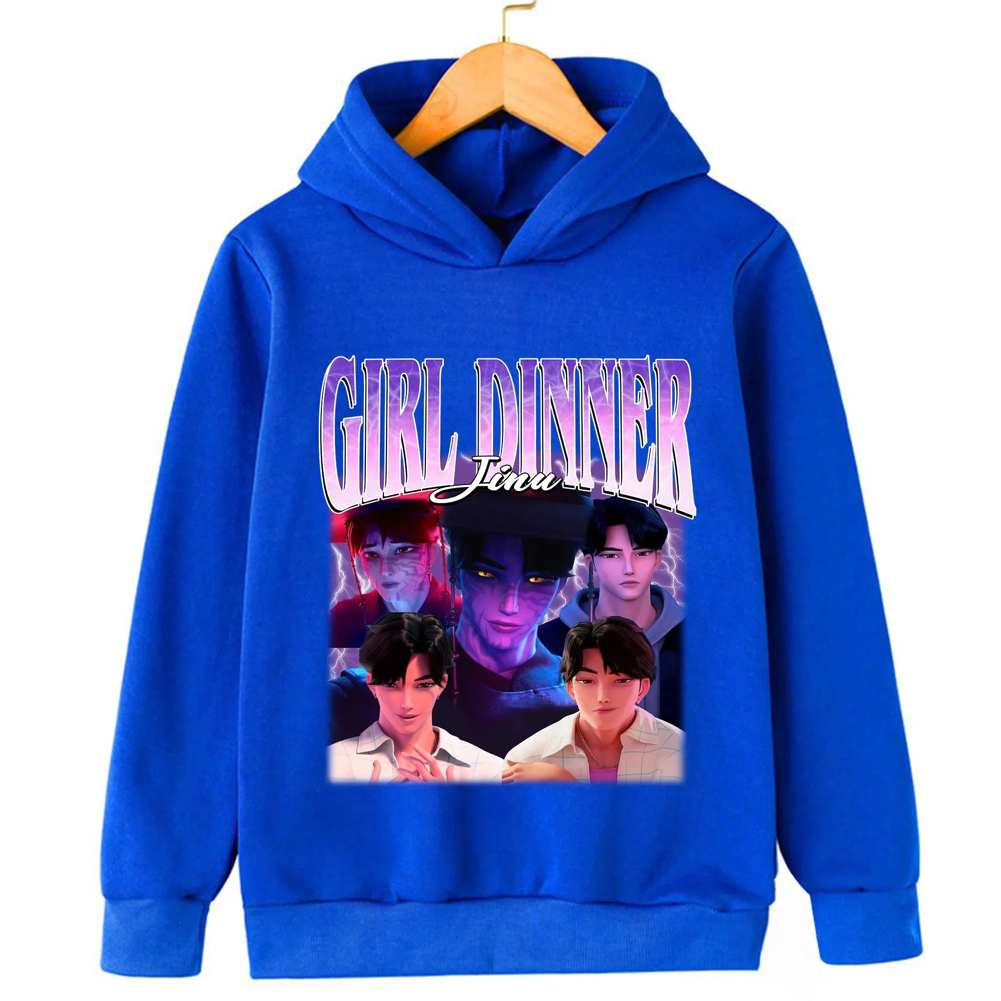 Kpop Hunter Print Spring and Autumn Children's Hooded Fashion, Casual, Comfortable Sports Hoodie