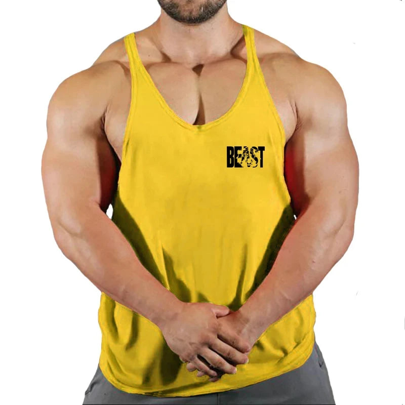 Men's Clothing Bodybuilding and Fitness Stringer Gym Man Sportswear Clothes Tank Top Vest Shirt T-shirts Workout Singlets Muscle