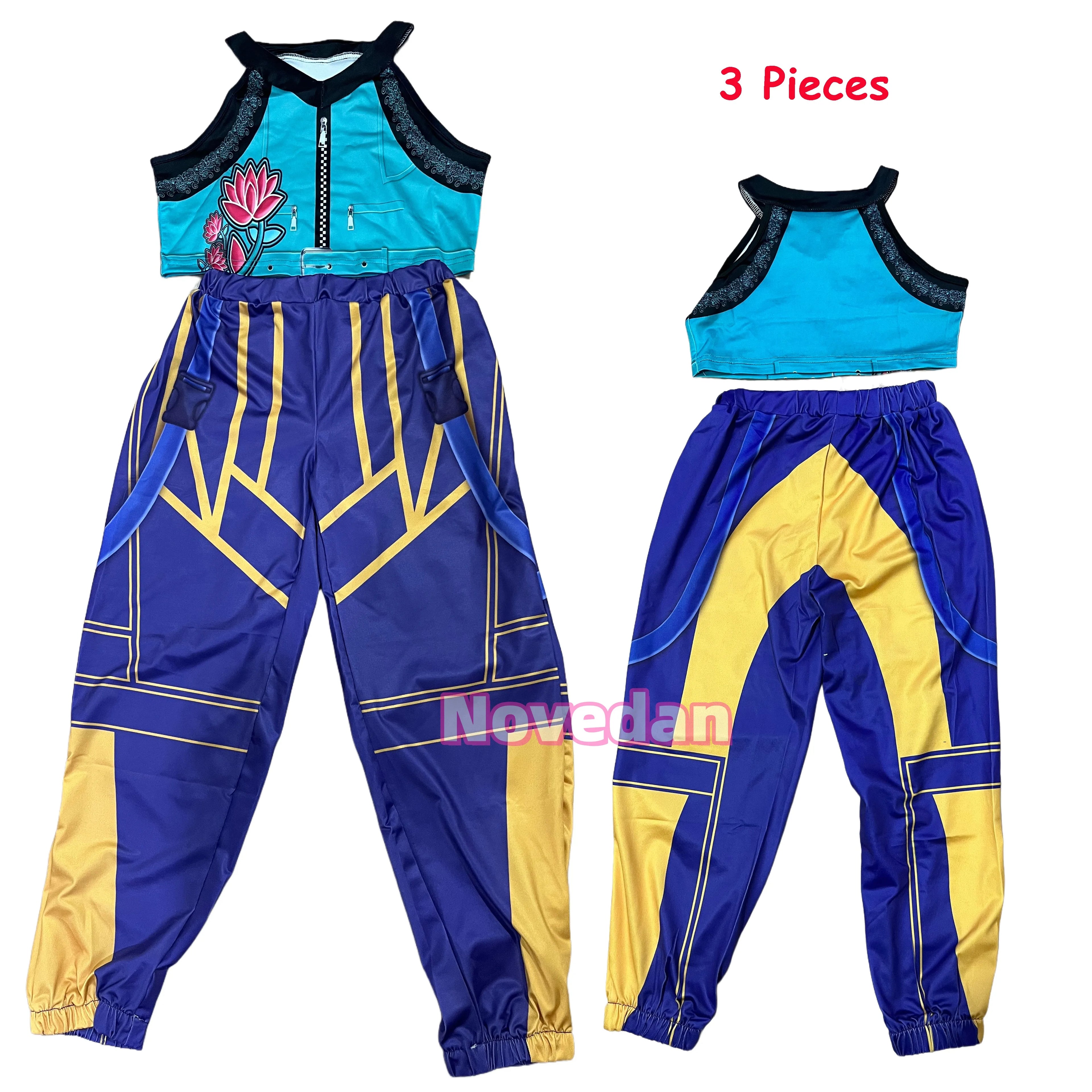Kpop Demon Hunter Kids Costume Set Golden Huntrix Rumi Zoey Mira Cosplay Girls 3D Print Stage Clothes Halloween Party Outfit