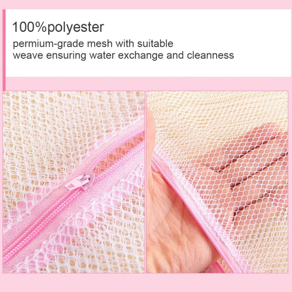 3Pcs/Set Bra Underwear Products Zippered Mesh Laundry Bag Clothing Care Foldable Protection Washing Net Filter For Lingerie Sock