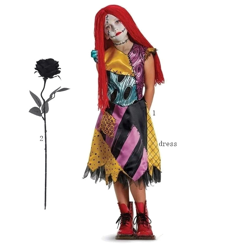 Halloween Costumes for Girls Black Jumpsuit for Boys Witch Cosplay Dress Christmas for Kids Party Dress Up Carnival Clothes