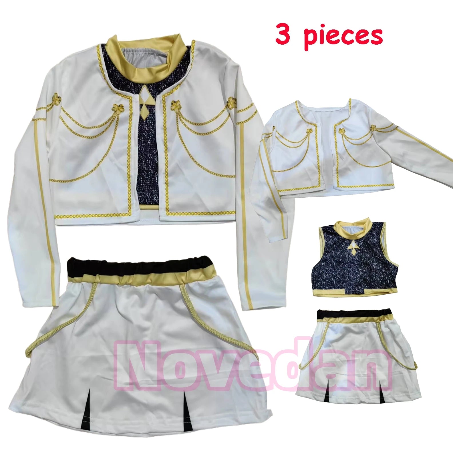 Kpop Demon Hunter Kids Costume Set Golden Huntrix Rumi Zoey Mira Cosplay Girls 3D Print Stage Clothes Halloween Party Outfit