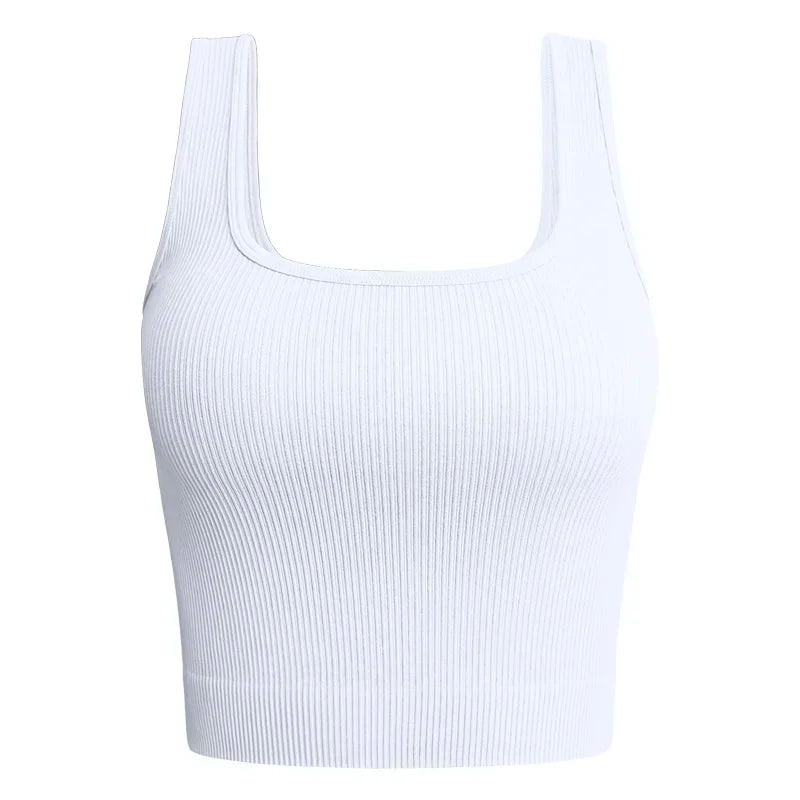 Women Solid Square Neck Ribbed Tank Top Camisole Women Summer Basic Elastic Sleeveless Crop Tops Y2k Clothes