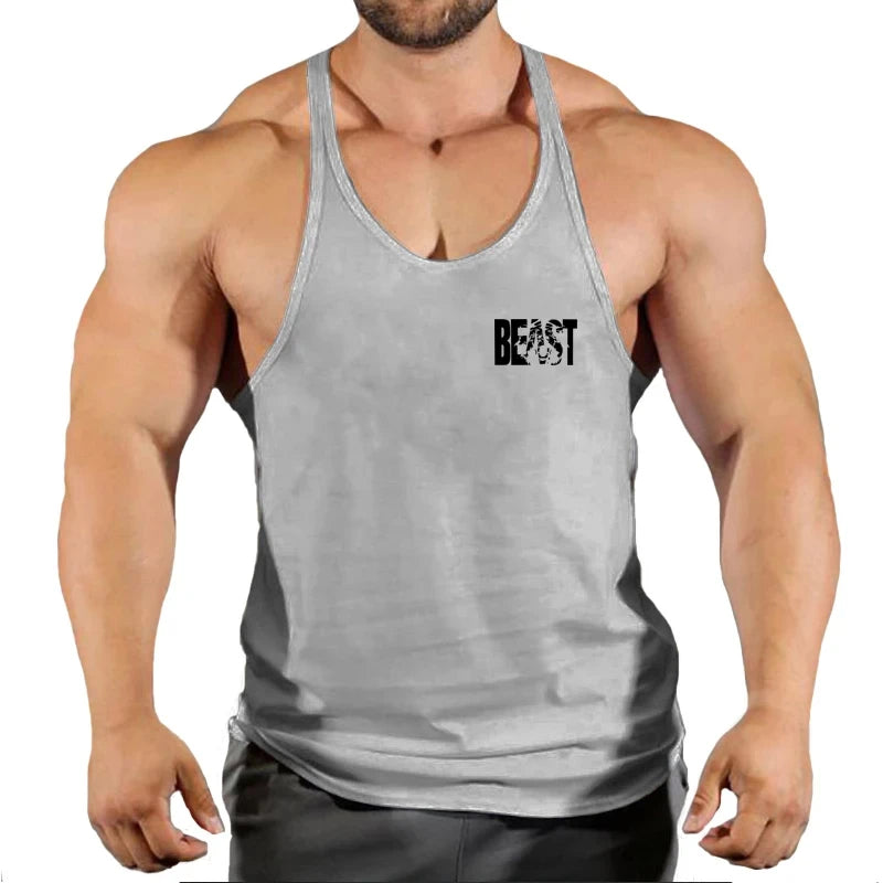 Men's Clothing Bodybuilding and Fitness Stringer Gym Man Sportswear Clothes Tank Top Vest Shirt T-shirts Workout Singlets Muscle