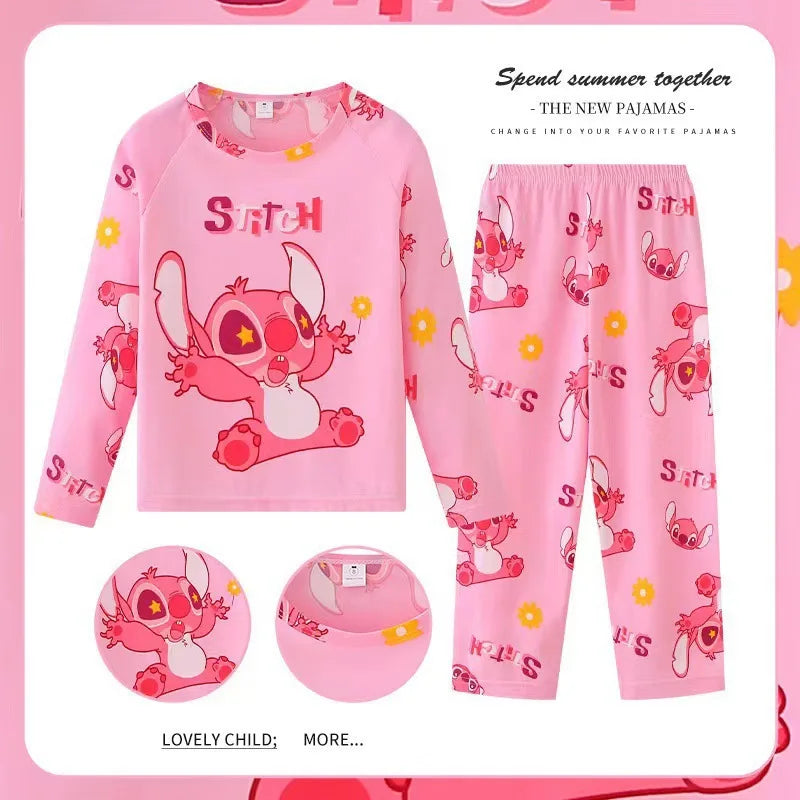 Pigiama Stitch Spring Autumn Full Sleeve Stitch Pyjamas Sets Kids Clothes Boys Children's Sleepwear Kids Nightwear Loungewear