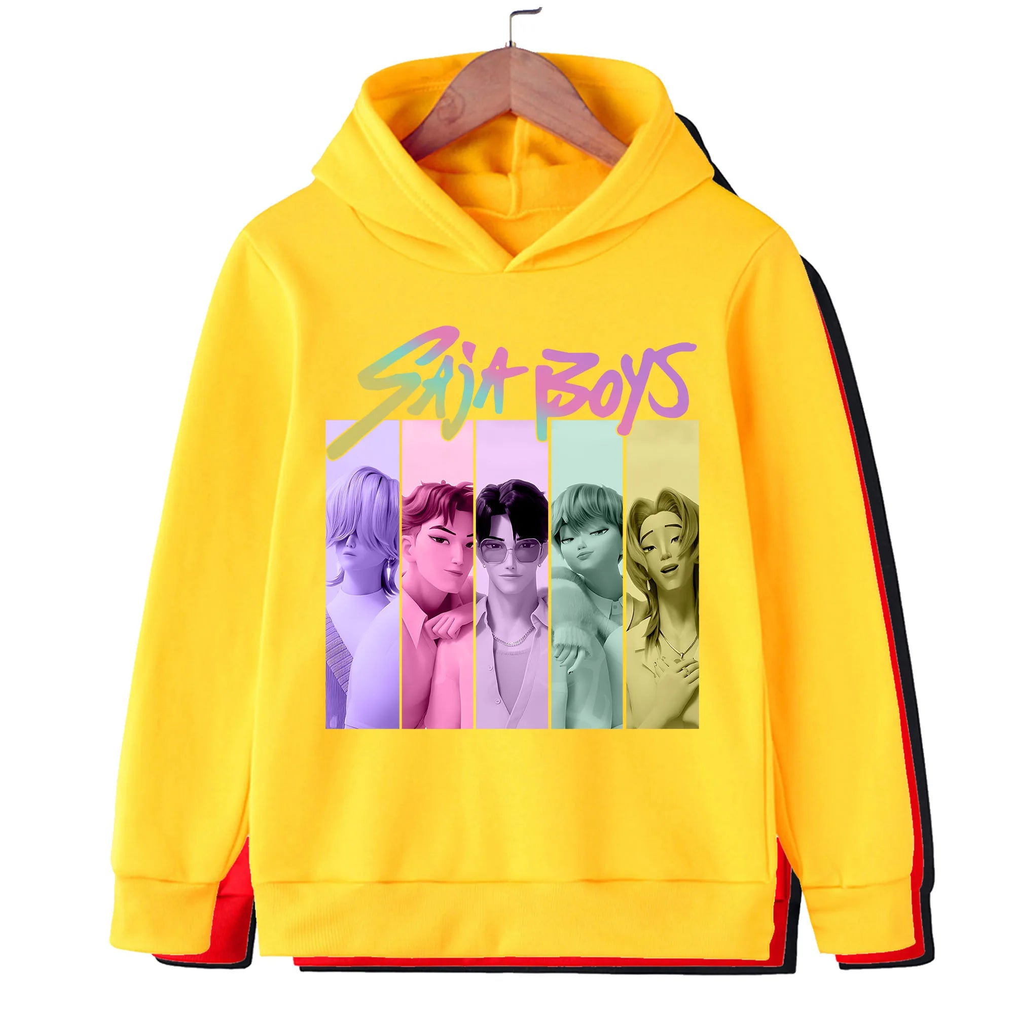 Kpop Hunter Print Spring and Autumn Children's Hooded Fashion, Casual, Comfortable Sports Hoodie