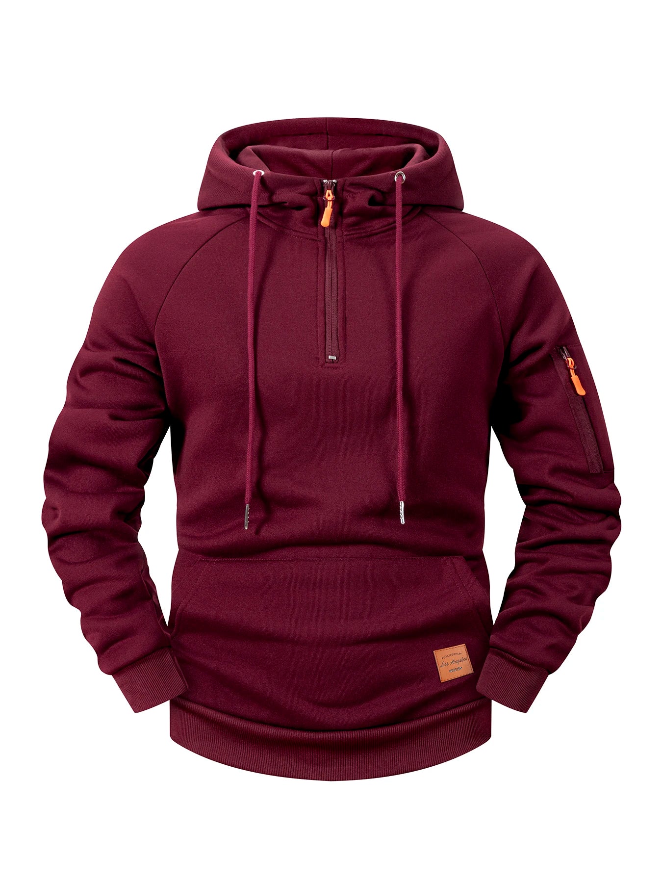 2025 New Men's Multi Pocket Quarter Zipper Hooded Casual Shirt Plus Size Loose Pullover Fashionable Sportswear Top Men Clothing