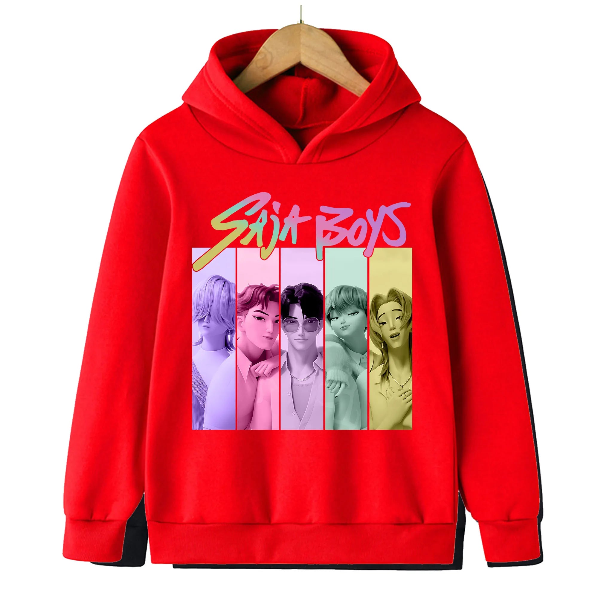 Kpop Hunter Print Spring and Autumn Children's Hooded Fashion, Casual, Comfortable Sports Hoodie