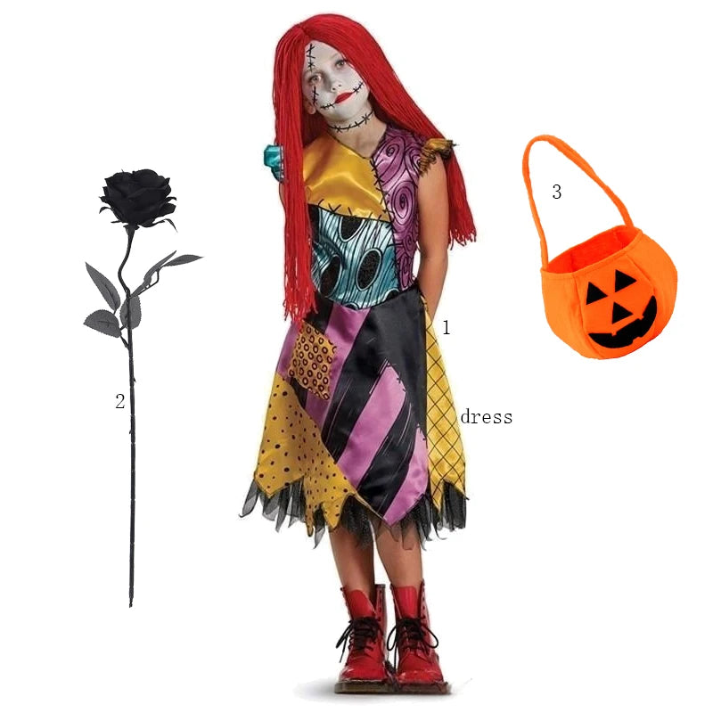 Halloween Costumes for Girls Black Jumpsuit for Boys Witch Cosplay Dress Christmas for Kids Party Dress Up Carnival Clothes