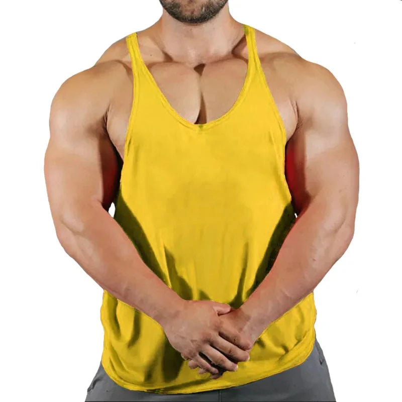 Men's Clothing Bodybuilding and Fitness Stringer Gym Man Sportswear Clothes Tank Top Vest Shirt T-shirts Workout Singlets Muscle