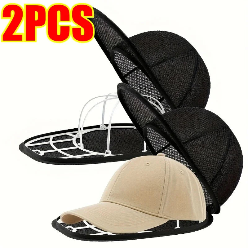 Portable Hat Washing Protection Bag, Anti-Deformation Baseball Cap Cleaning Bag, Washable and Machine Washable - Soft Mesh Stora