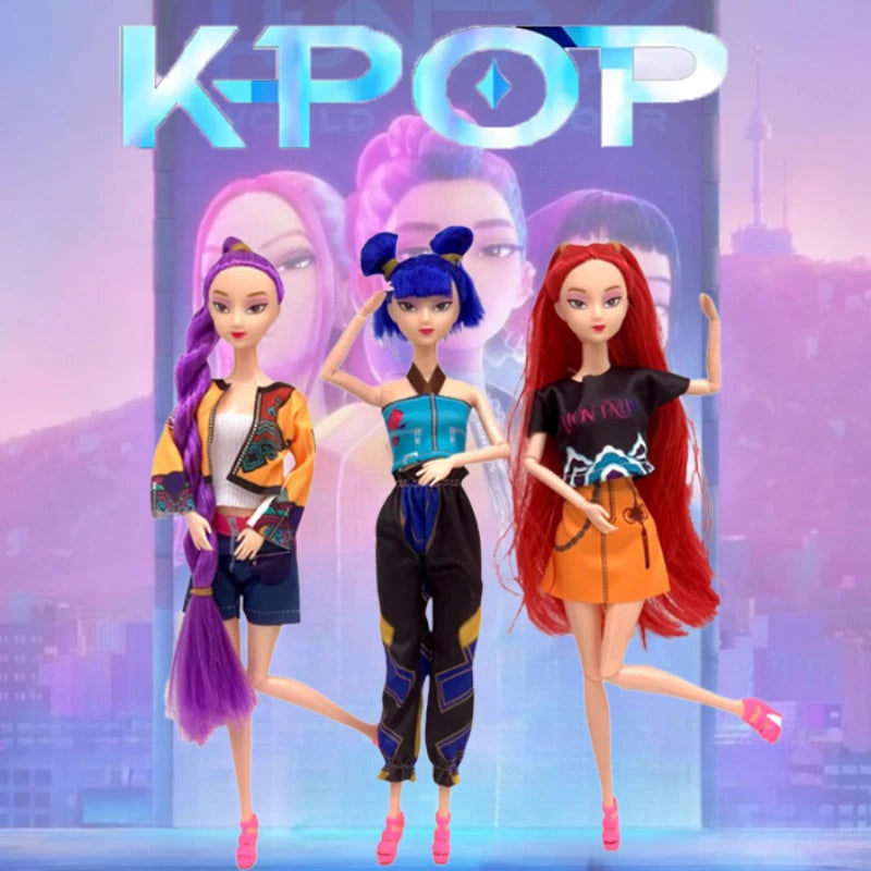 3D Print K-Pop Demon Hunters Costume 2025 - Zoey Mira Rumi Kids' Outfit, Halloween/Birthday Gift & Idol Role Play Dress