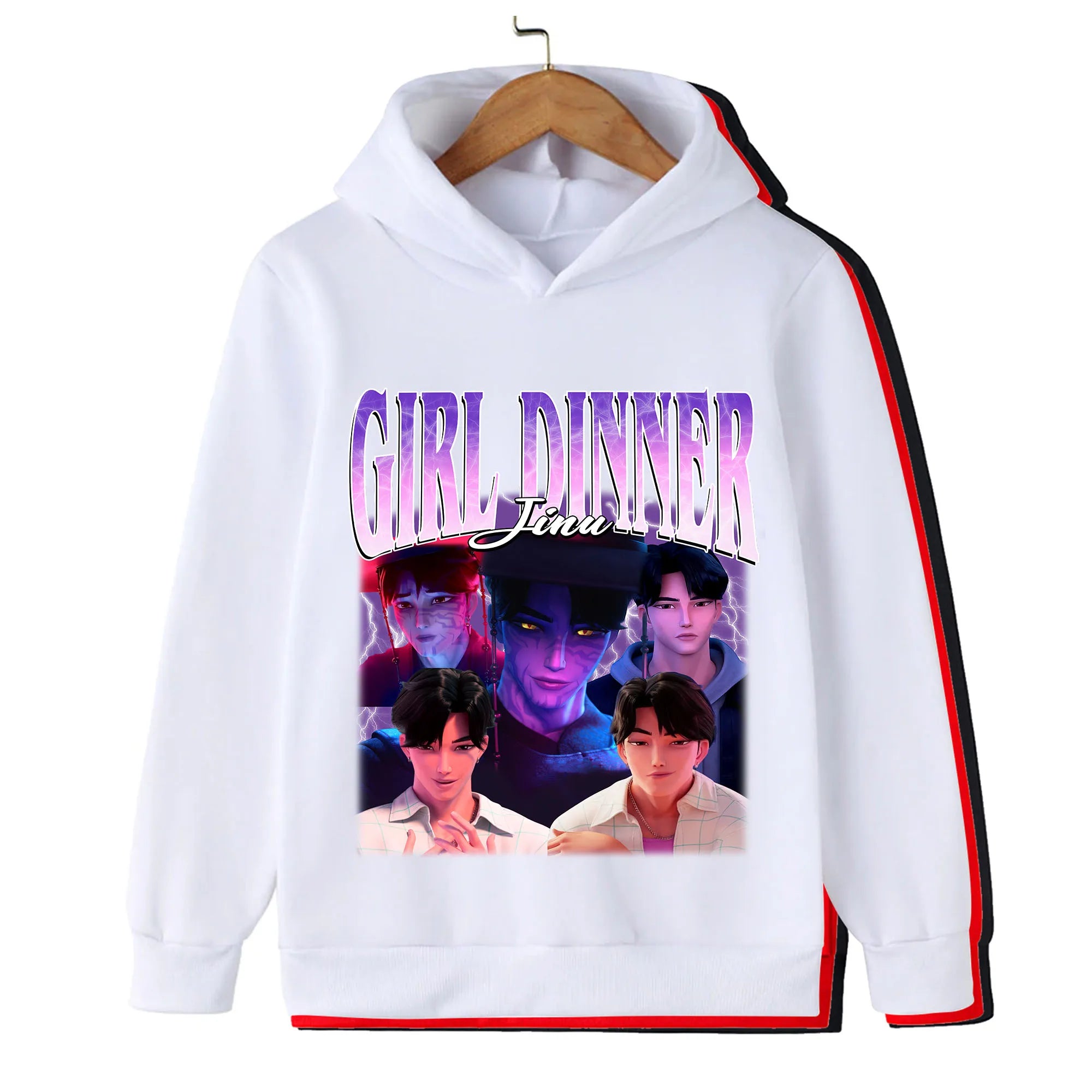 Kpop Hunter Print Spring and Autumn Children's Hooded Fashion, Casual, Comfortable Sports Hoodie