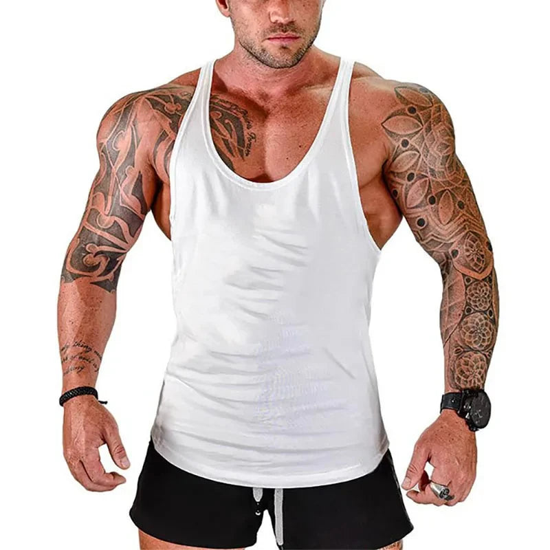 Men's Clothing Bodybuilding and Fitness Stringer Gym Man Sportswear Clothes Tank Top Vest Shirt T-shirts Workout Singlets Muscle