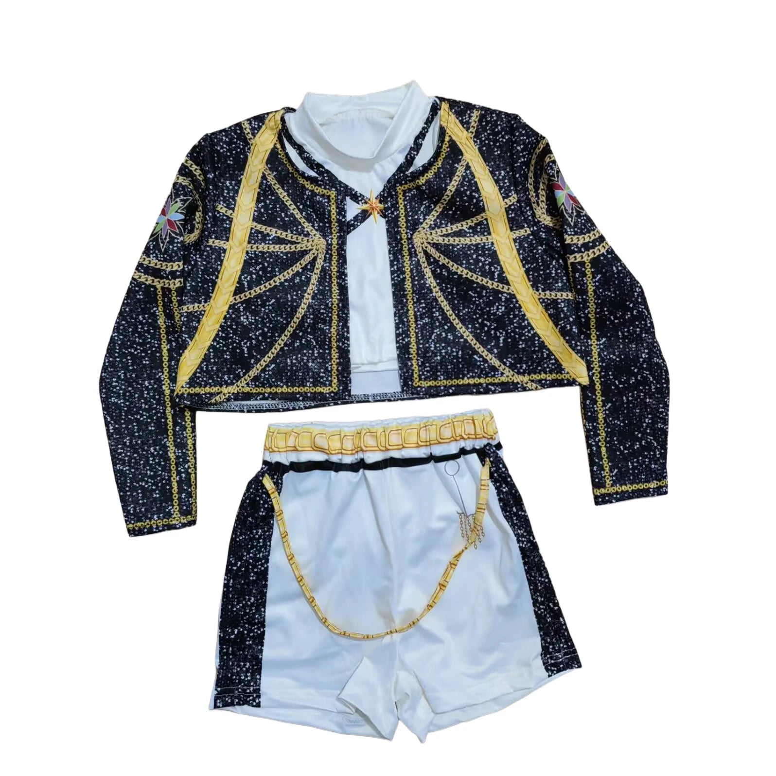 Kpop Demon Hunter Kids Costume Set Golden Huntrix Rumi Zoey Mira Cosplay Girls 3D Print Stage Clothes Halloween Party Outfit