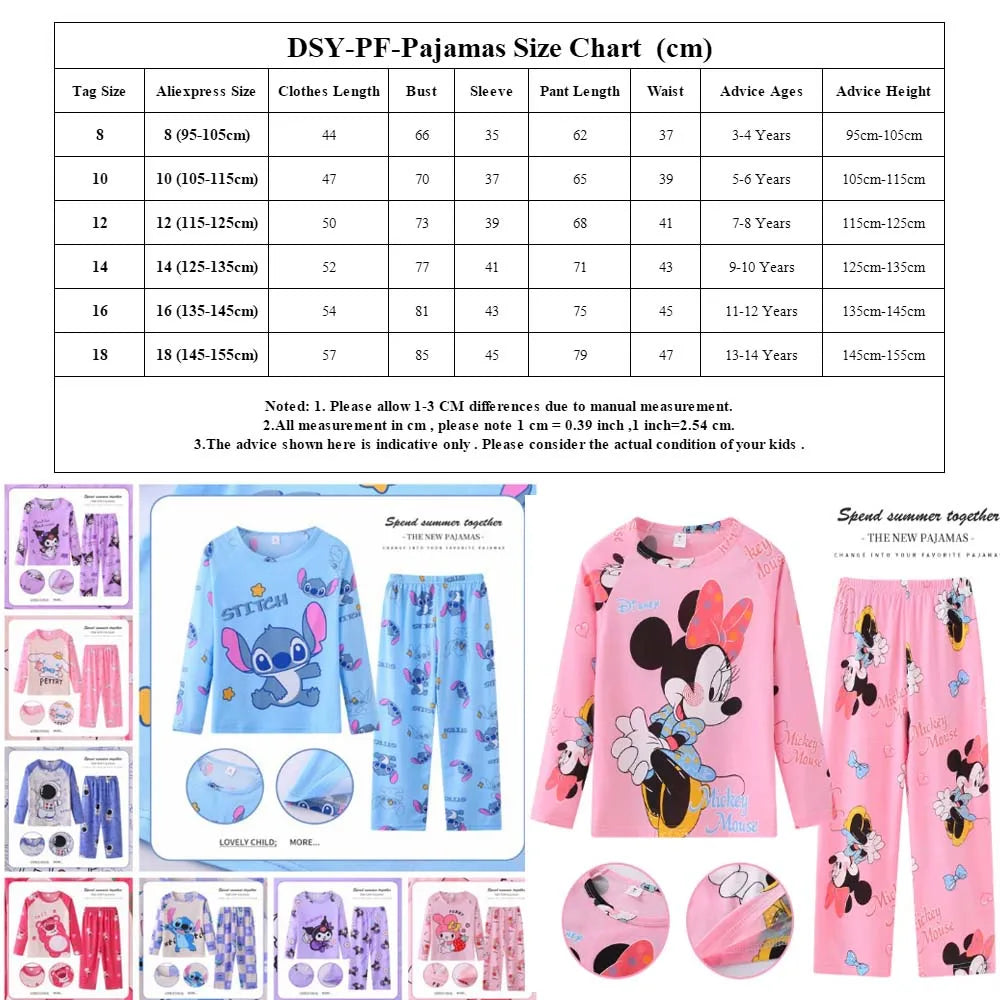 Pigiama Stitch Spring Autumn Full Sleeve Stitch Pyjamas Sets Kids Clothes Boys Children's Sleepwear Kids Nightwear Loungewear
