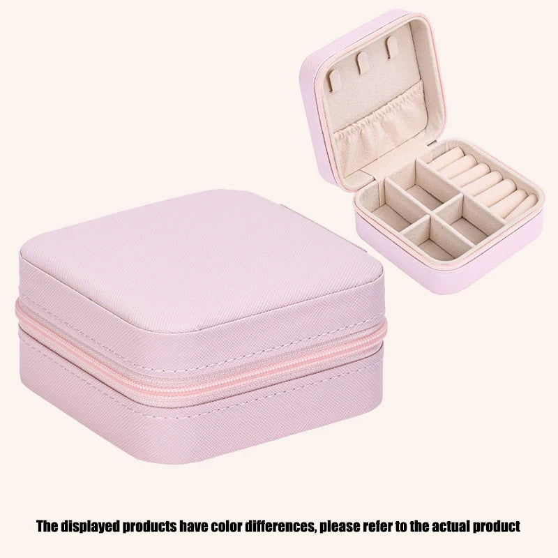 Portable Mini Jewelry Storage Box Travel Organizer Jewelry Case Leather Storage Earrings Necklace Ring Jewelry Organizer Display