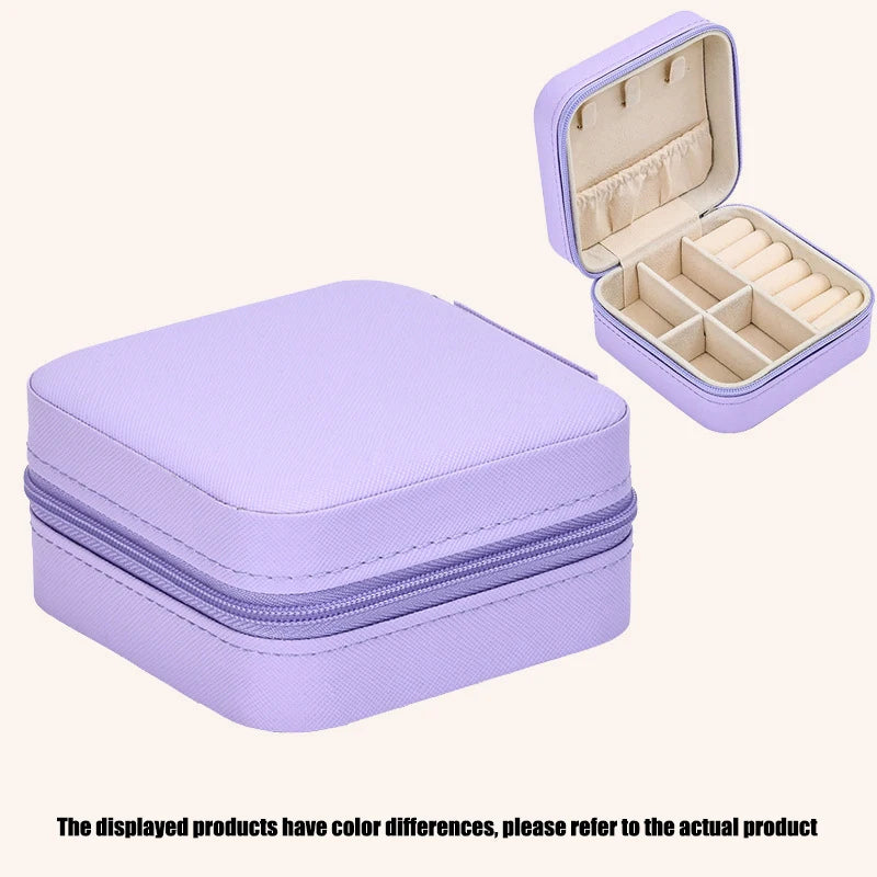 Portable Mini Jewelry Storage Box Travel Organizer Jewelry Case Leather Storage Earrings Necklace Ring Jewelry Organizer Display