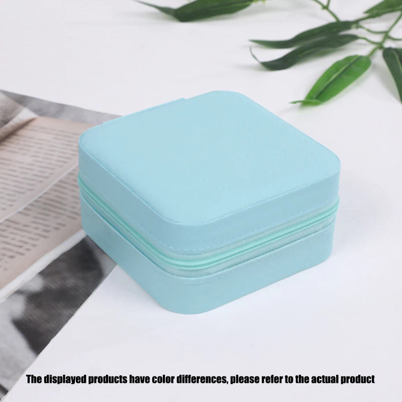 Portable Mini Jewelry Storage Box Travel Organizer Jewelry Case Leather Storage Earrings Necklace Ring Jewelry Organizer Display