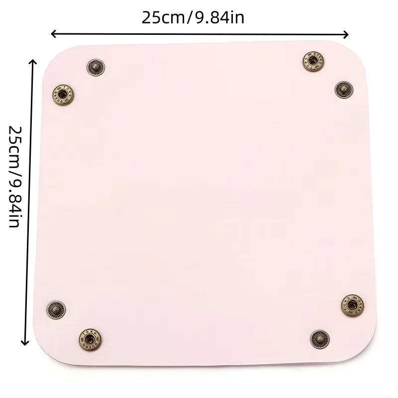 1PC 25x25cm Nordic Style Leather Storage Tray Desktop Organizer For Key Jewelry Cosmetic Storage Box Folding Organizer Home Deco