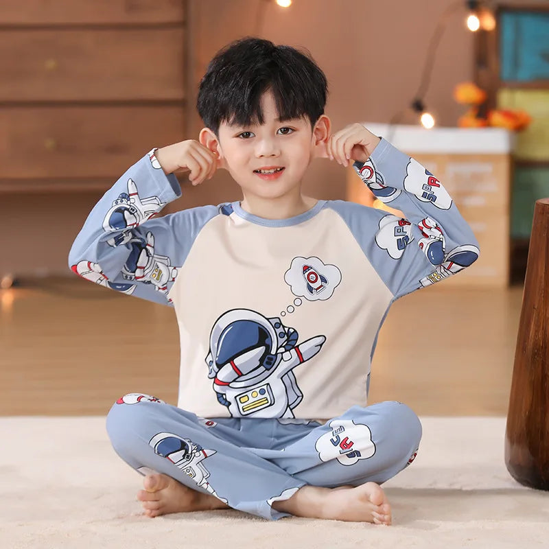 Spiderman Kids' Long Sleeve Pants Set - Boys' & Little Girls' Spring Autumn Loungewear Home Clothes Age 3-11 Child Pajamas