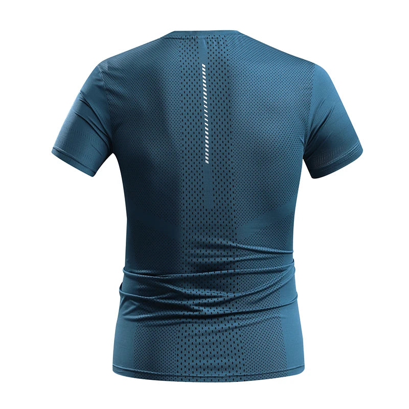 Men's Quick-Dry Running T-Shirt - Breathable Summer Sports Tee for Hiking, Fishing & Outdoor Activities - Lightweight & Elastic
