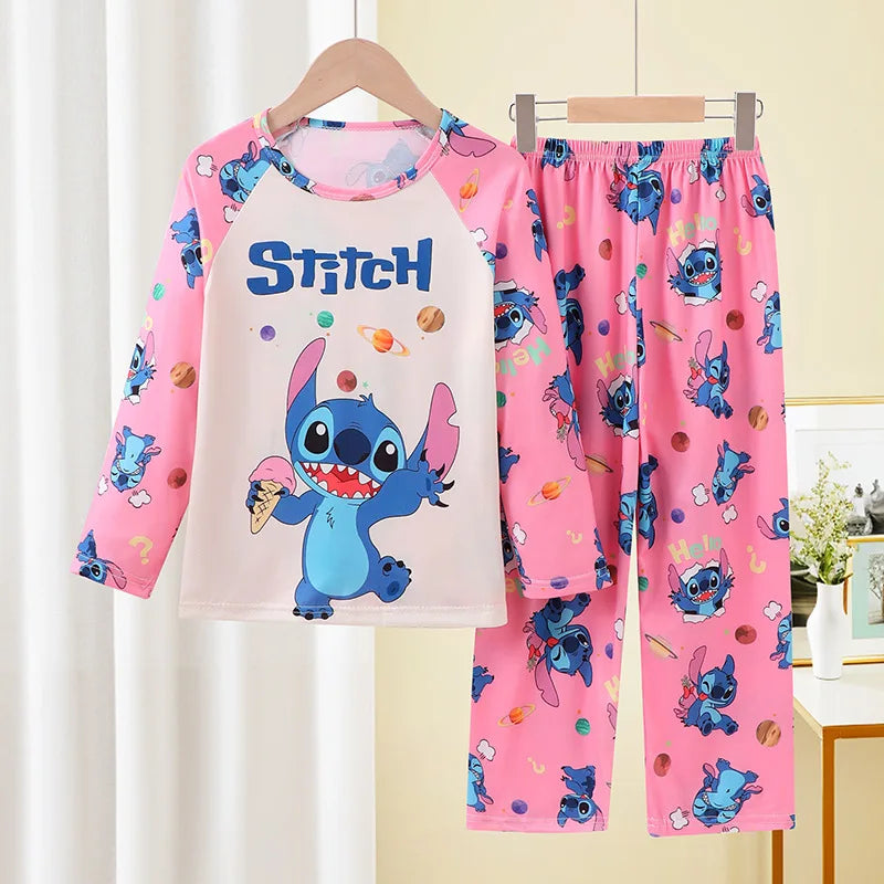 Pigiama Stitch Spring Autumn Full Sleeve Stitch Pyjamas Sets Kids Clothes Boys Children's Sleepwear Kids Nightwear Loungewear