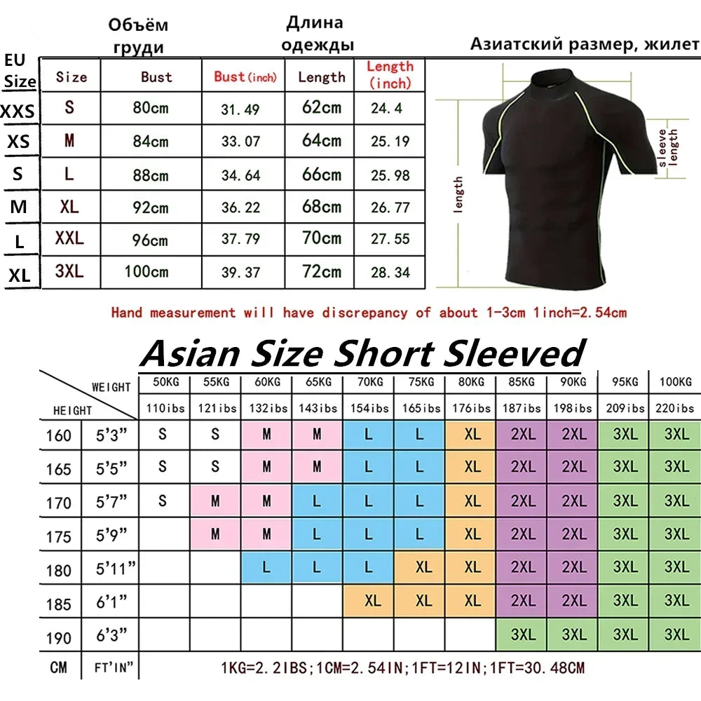 Men's Fitness Compression Short-sleeved Summer Outdoor Sports Running Tight T-shirt Breathable Turtleneck Training Suit Top