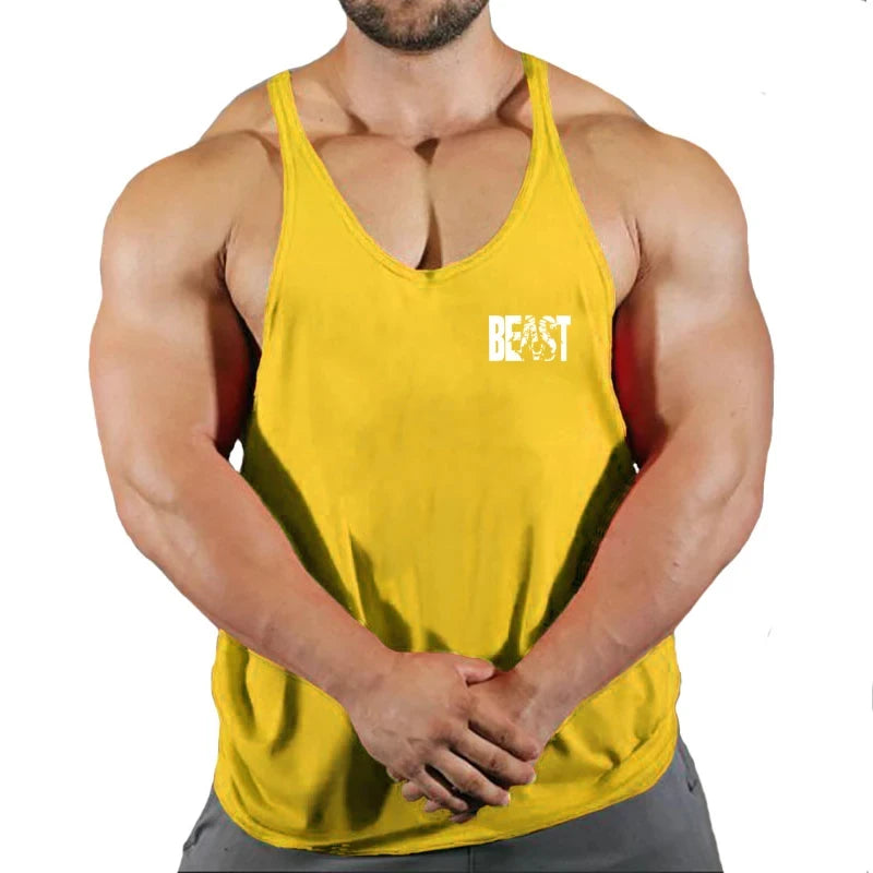 Men's Clothing Bodybuilding and Fitness Stringer Gym Man Sportswear Clothes Tank Top Vest Shirt T-shirts Workout Singlets Muscle