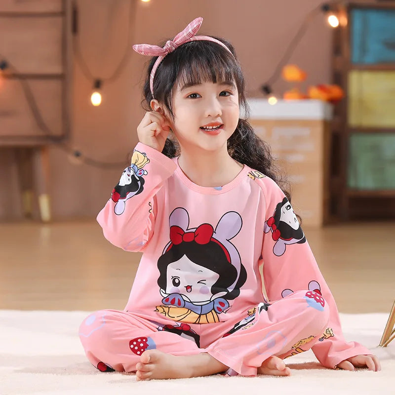 Spiderman Kids' Long Sleeve Pants Set - Boys' & Little Girls' Spring Autumn Loungewear Home Clothes Age 3-11 Child Pajamas