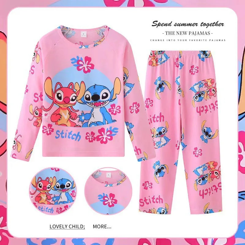 Pigiama Stitch Spring Autumn Full Sleeve Stitch Pyjamas Sets Kids Clothes Boys Children's Sleepwear Kids Nightwear Loungewear