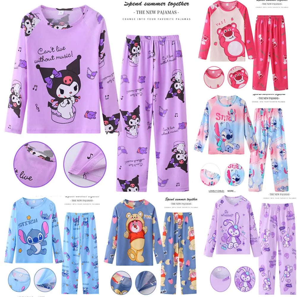 Pigiama Stitch Spring Autumn Full Sleeve Stitch Pyjamas Sets Kids Clothes Boys Children's Sleepwear Kids Nightwear Loungewear
