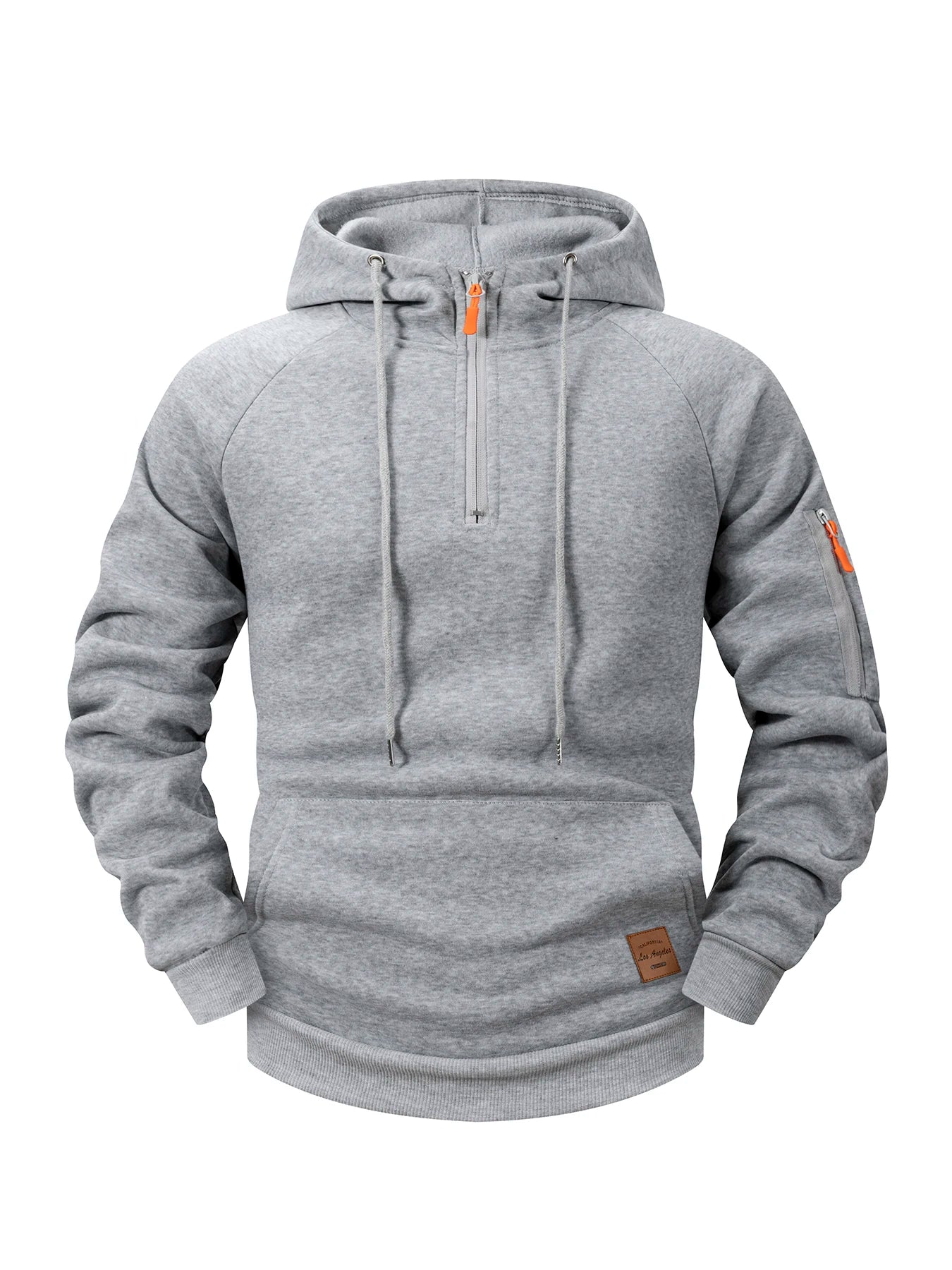 2025 New Men's Multi Pocket Quarter Zipper Hooded Casual Shirt Plus Size Loose Pullover Fashionable Sportswear Top Men Clothing