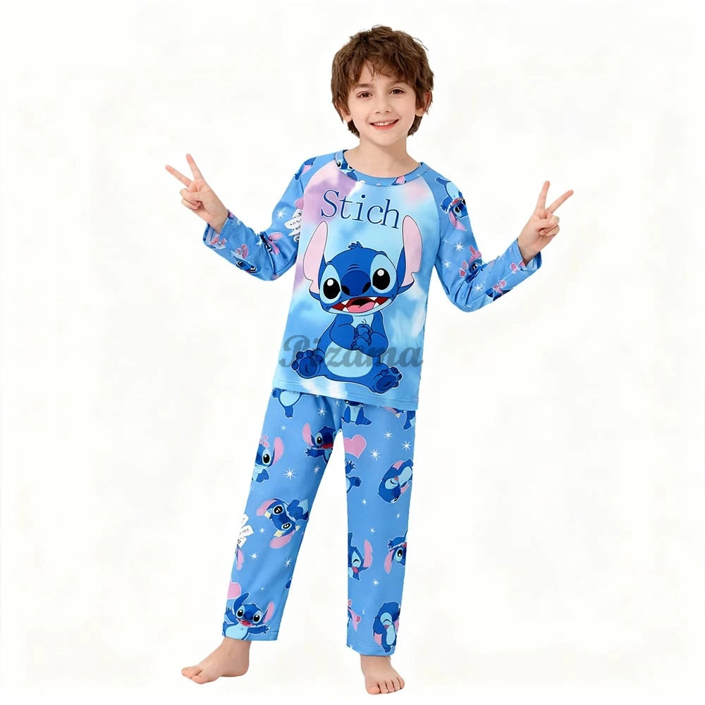 Pigiama Stitch Spring Autumn Full Sleeve Stitch Pyjamas Sets Kids Clothes Boys Children's Sleepwear Kids Nightwear Loungewear