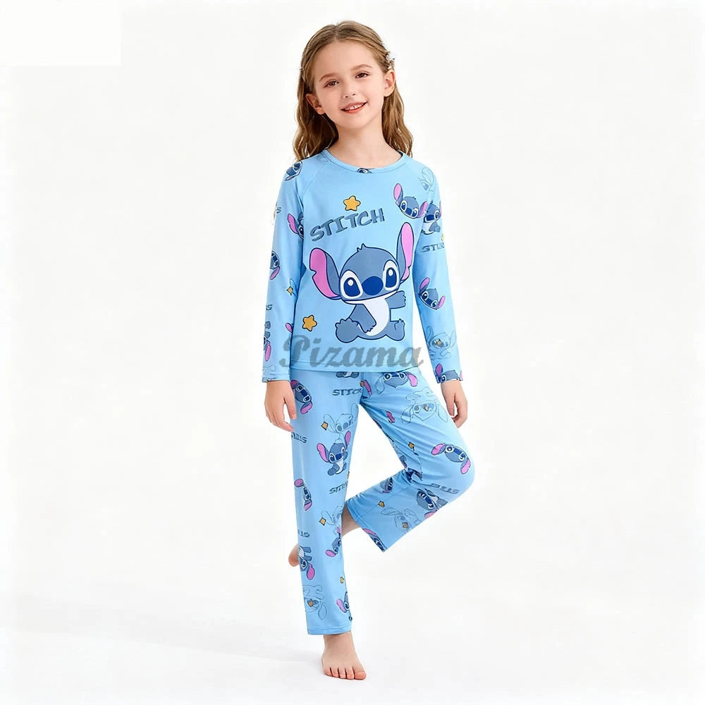 Pigiama Stitch Spring Autumn Full Sleeve Stitch Pyjamas Sets Kids Clothes Boys Children's Sleepwear Kids Nightwear Loungewear