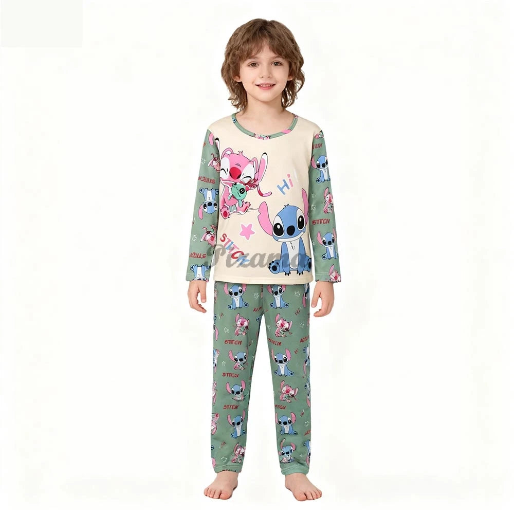 Pigiama Stitch Spring Autumn Full Sleeve Stitch Pyjamas Sets Kids Clothes Boys Children's Sleepwear Kids Nightwear Loungewear