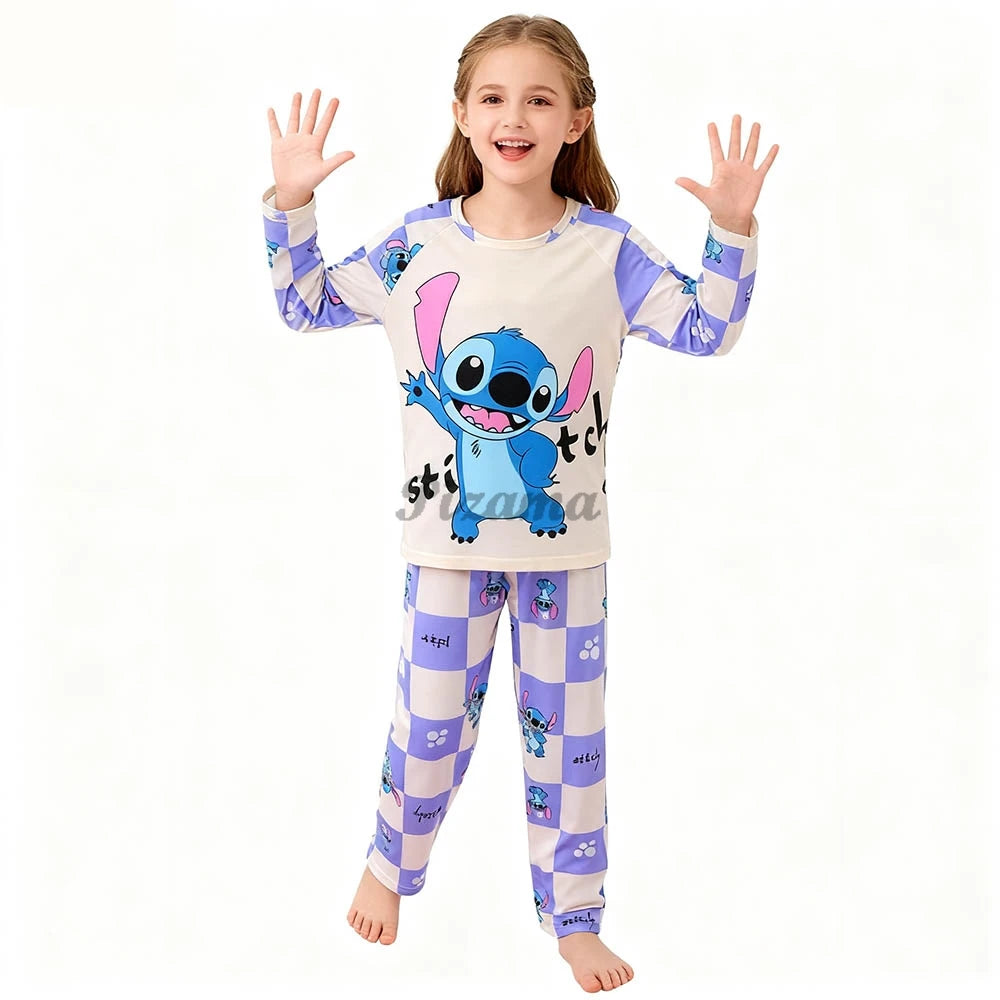 Pigiama Stitch Spring Autumn Full Sleeve Stitch Pyjamas Sets Kids Clothes Boys Children's Sleepwear Kids Nightwear Loungewear