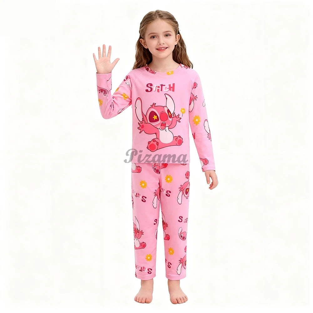 Pigiama Stitch Spring Autumn Full Sleeve Stitch Pyjamas Sets Kids Clothes Boys Children's Sleepwear Kids Nightwear Loungewear