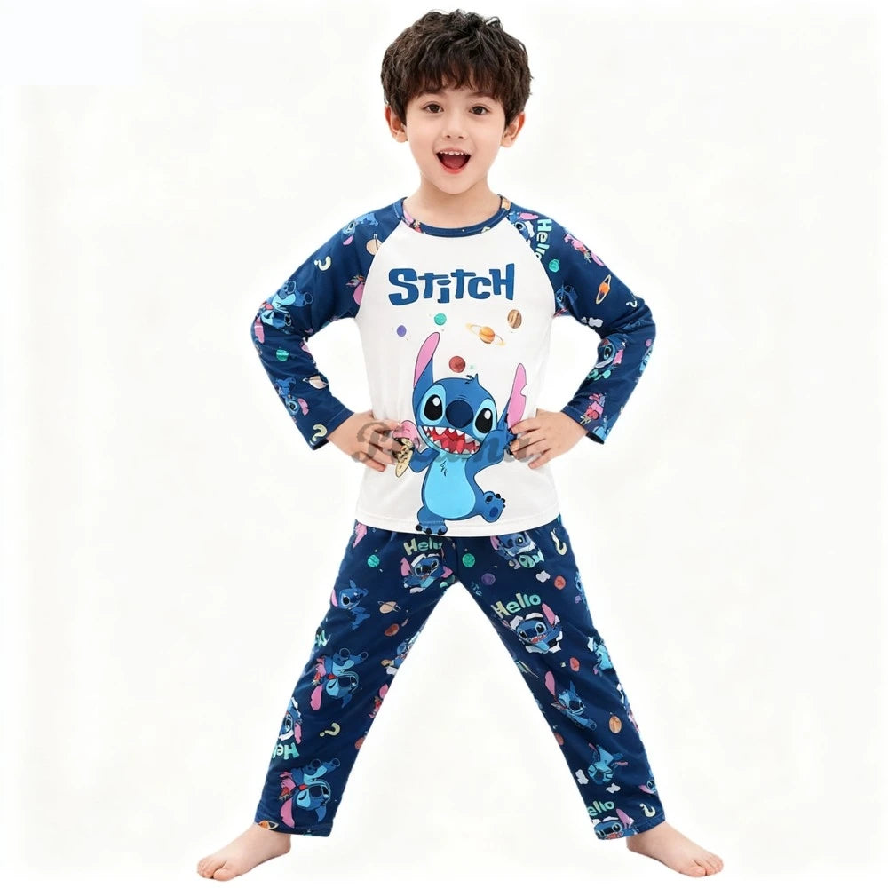 Pigiama Stitch Spring Autumn Full Sleeve Stitch Pyjamas Sets Kids Clothes Boys Children's Sleepwear Kids Nightwear Loungewear