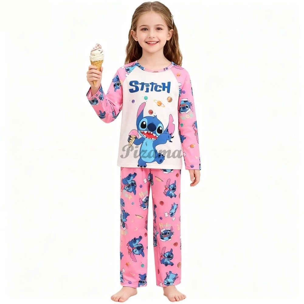 Pigiama Stitch Spring Autumn Full Sleeve Stitch Pyjamas Sets Kids Clothes Boys Children's Sleepwear Kids Nightwear Loungewear