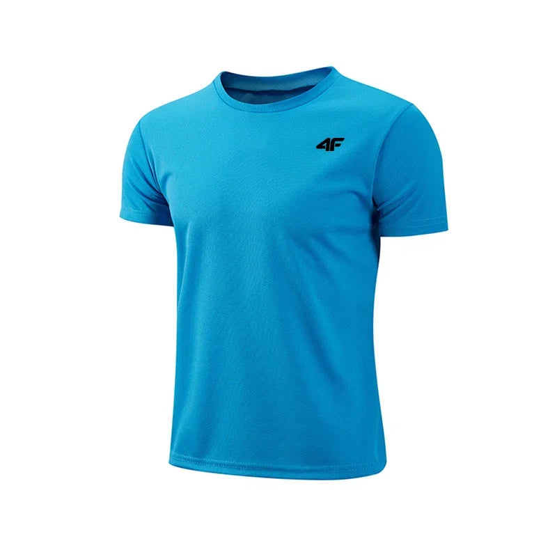 Men's Summer Exercise Trainning T-shirt High Quality Breathable Quick Dry Short Sleeved Top Marathon Gym Fitness Basketball Tees
