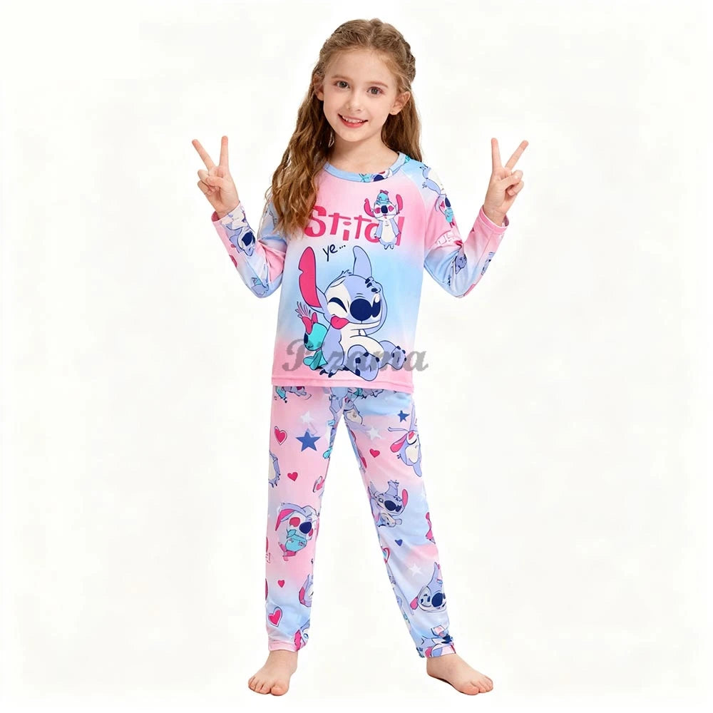 Pigiama Stitch Spring Autumn Full Sleeve Stitch Pyjamas Sets Kids Clothes Boys Children's Sleepwear Kids Nightwear Loungewear