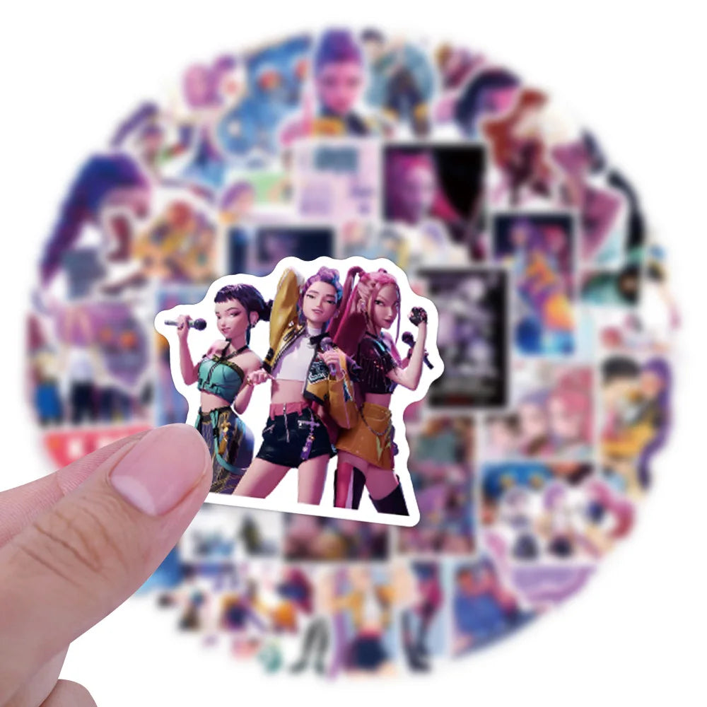 10/55PCS Animated Movie KPop Demon Hunters Stickers Personalized Cool Creative Decorative Water Cup Mobile Case Waterproof Decal